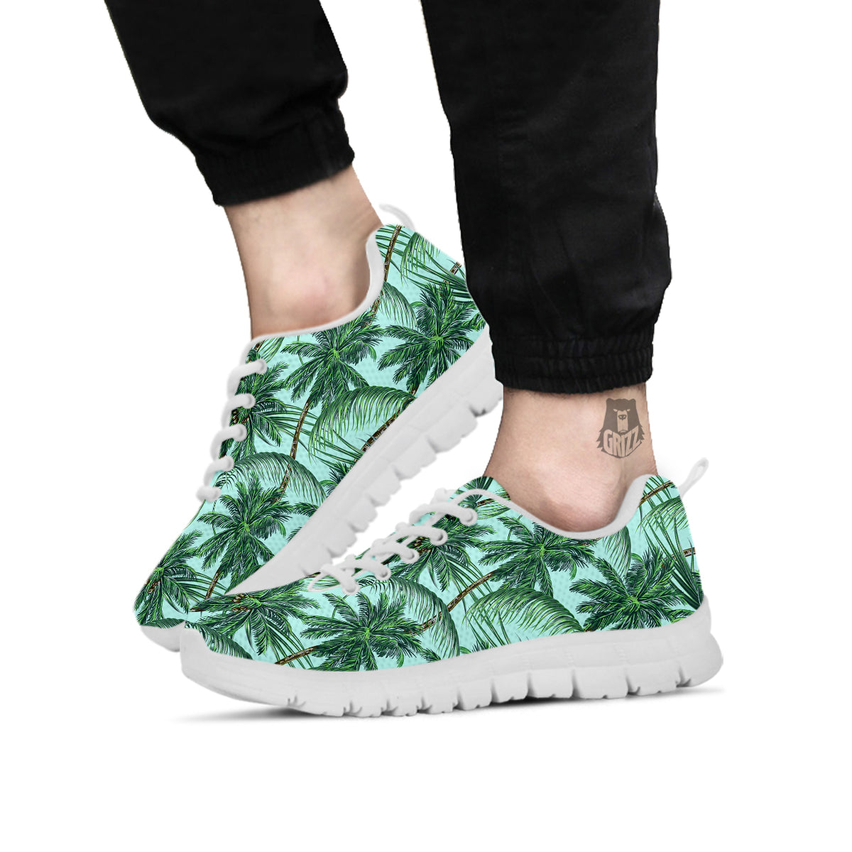Coconut Tree Vintage Print Pattern White Sneaker-grizzshop
