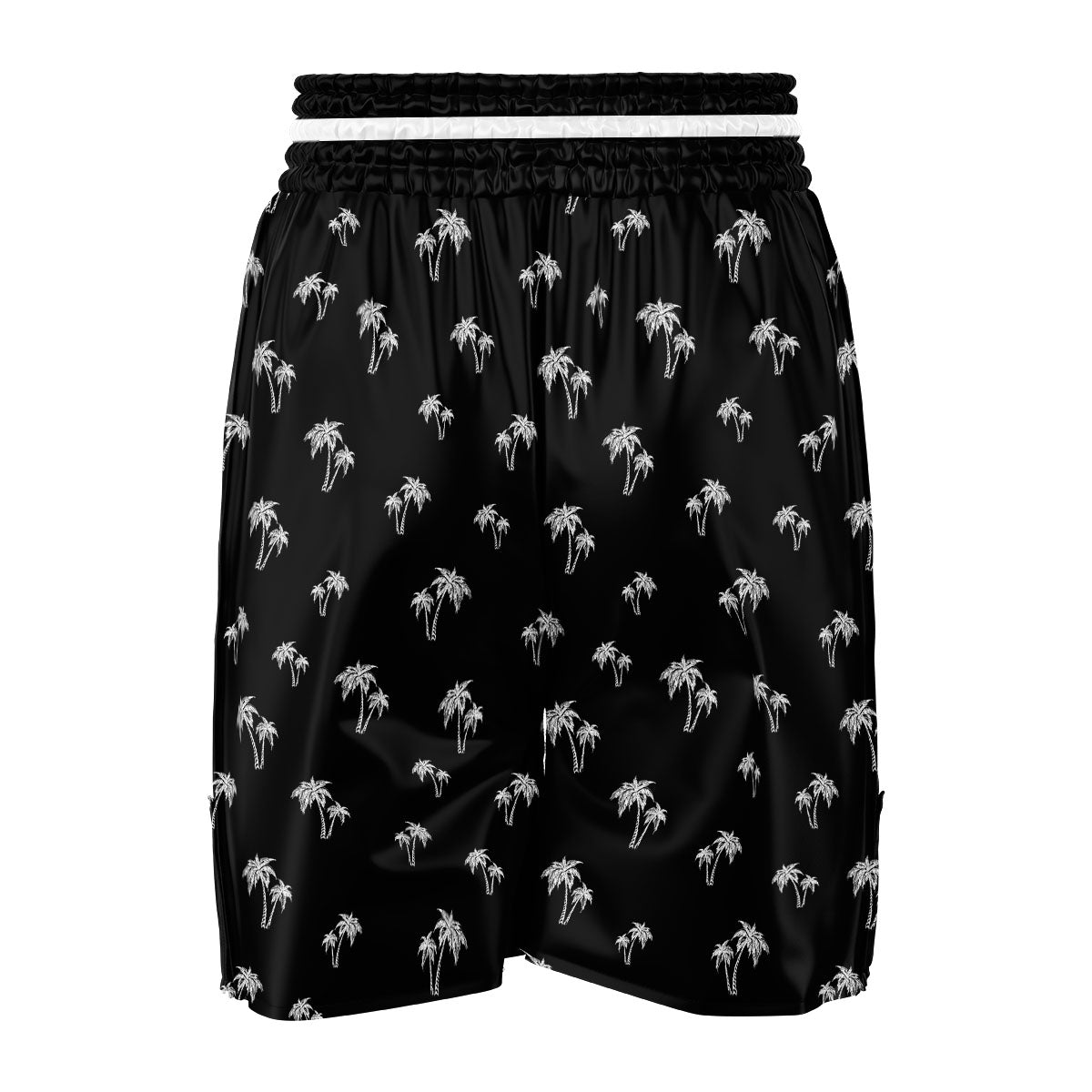 Coconut Tree White And Black Print Boxing Shorts-grizzshop