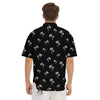 Coconut Tree White And Black Print Men's Short Sleeve Shirts-grizzshop