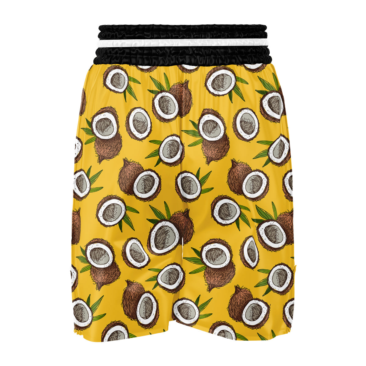Coconut Yellow Print Pattern Boxing Shorts-grizzshop