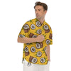 Coconut Yellow Print Pattern Men's Short Sleeve Shirts-grizzshop