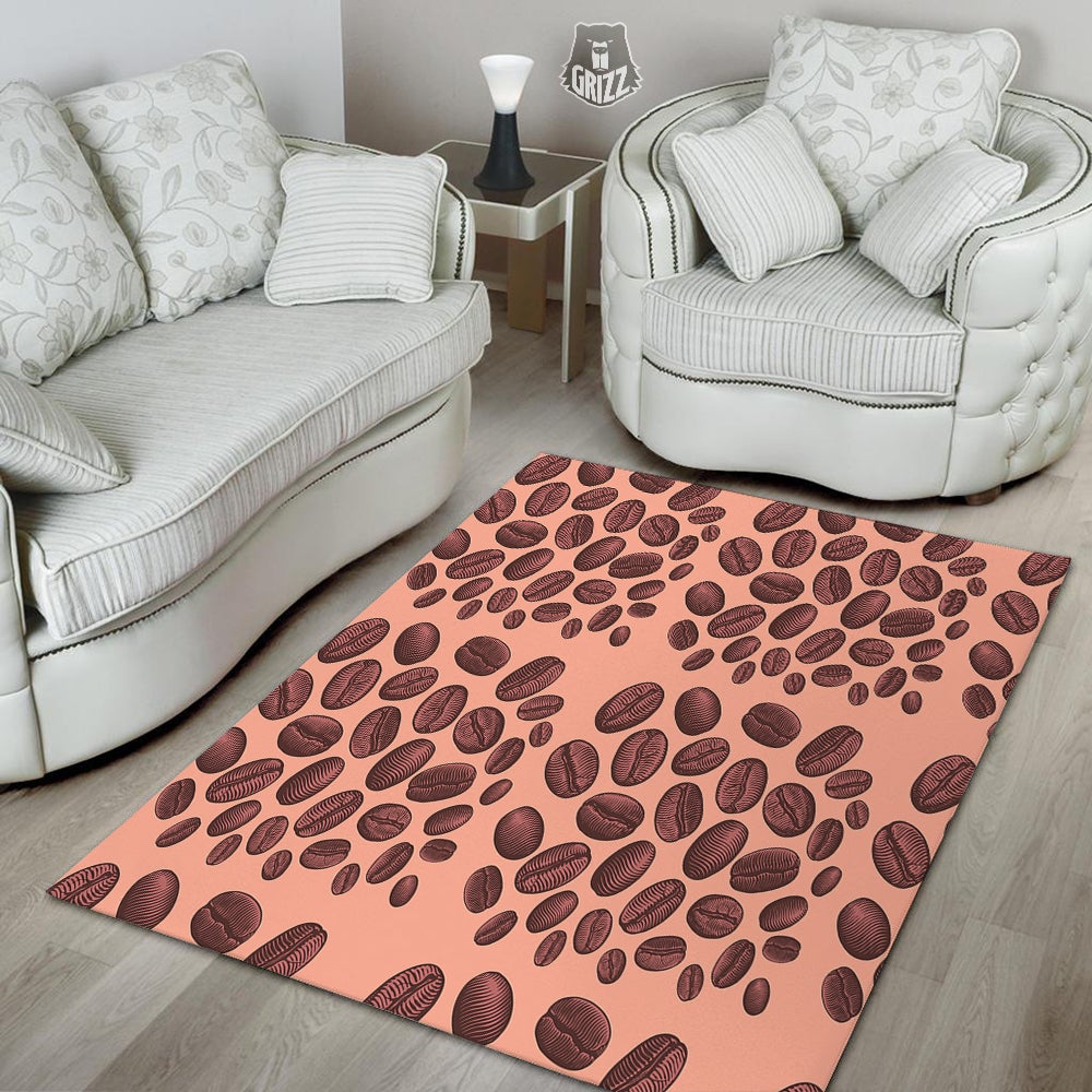 Coffee Bean Vintage Print Pattern Floor Mat-grizzshop