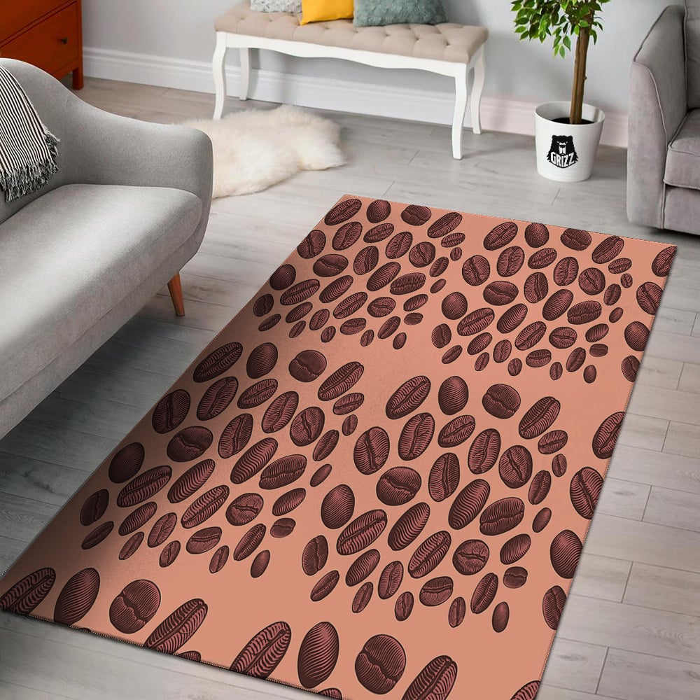 Coffee Bean Vintage Print Pattern Floor Mat-grizzshop