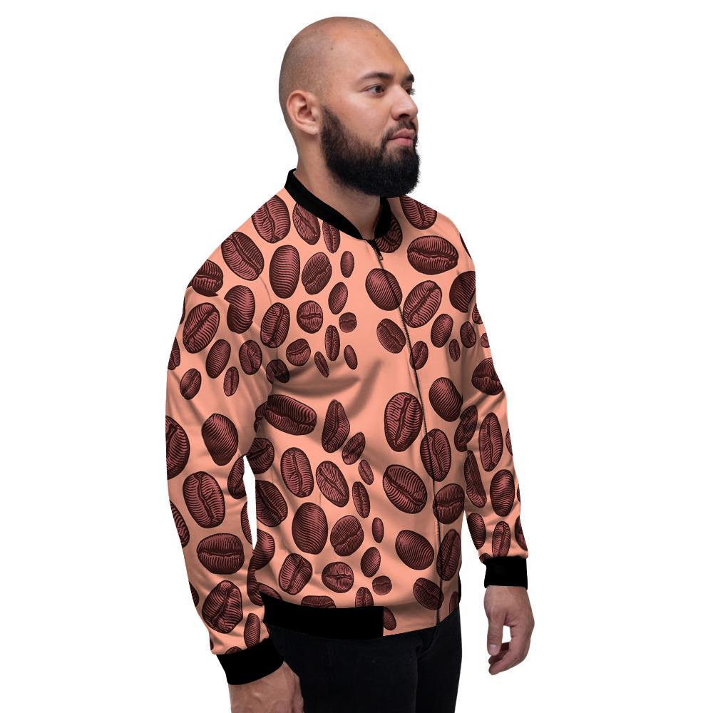 Coffee Bean Vintage Print Pattern Men's Bomber Jacket-grizzshop