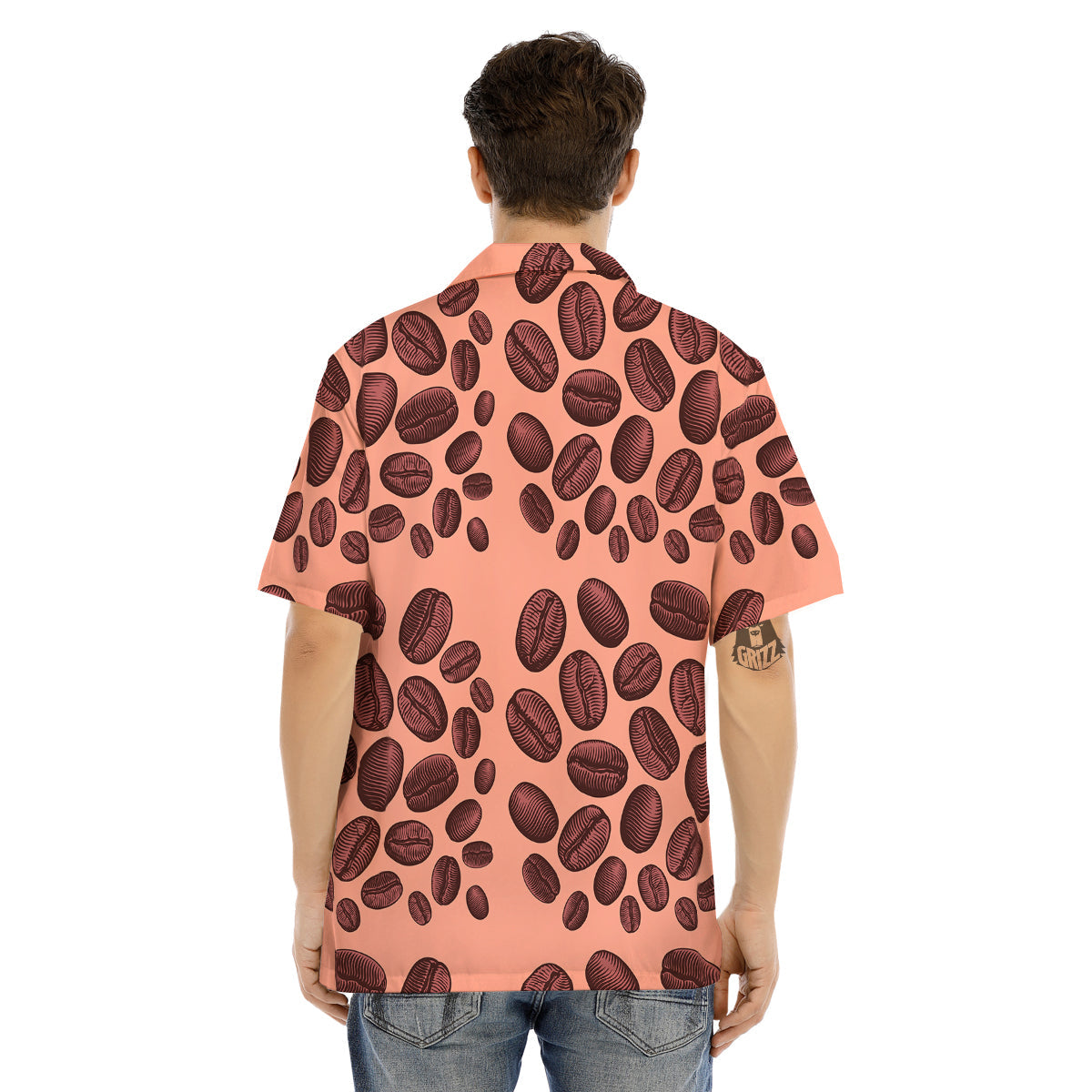 Coffee Bean Vintage Print Pattern Men's Hawaiian Shirt-grizzshop