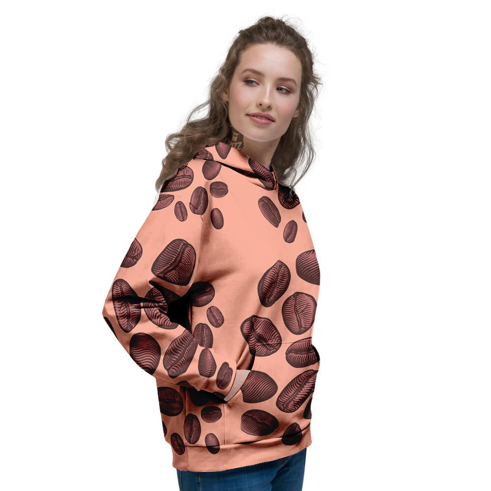Coffee Bean Vintage Print Pattern Women's Hoodie-grizzshop