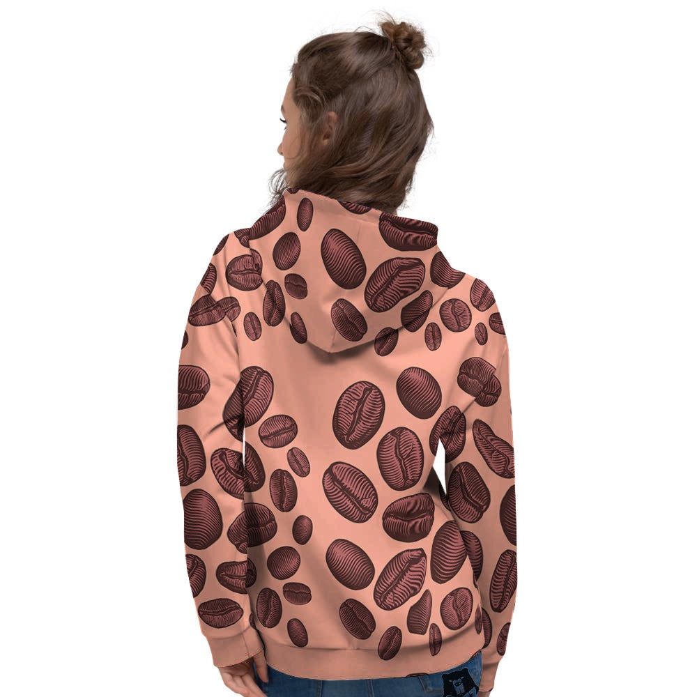 Coffee Bean Vintage Print Pattern Women's Hoodie-grizzshop