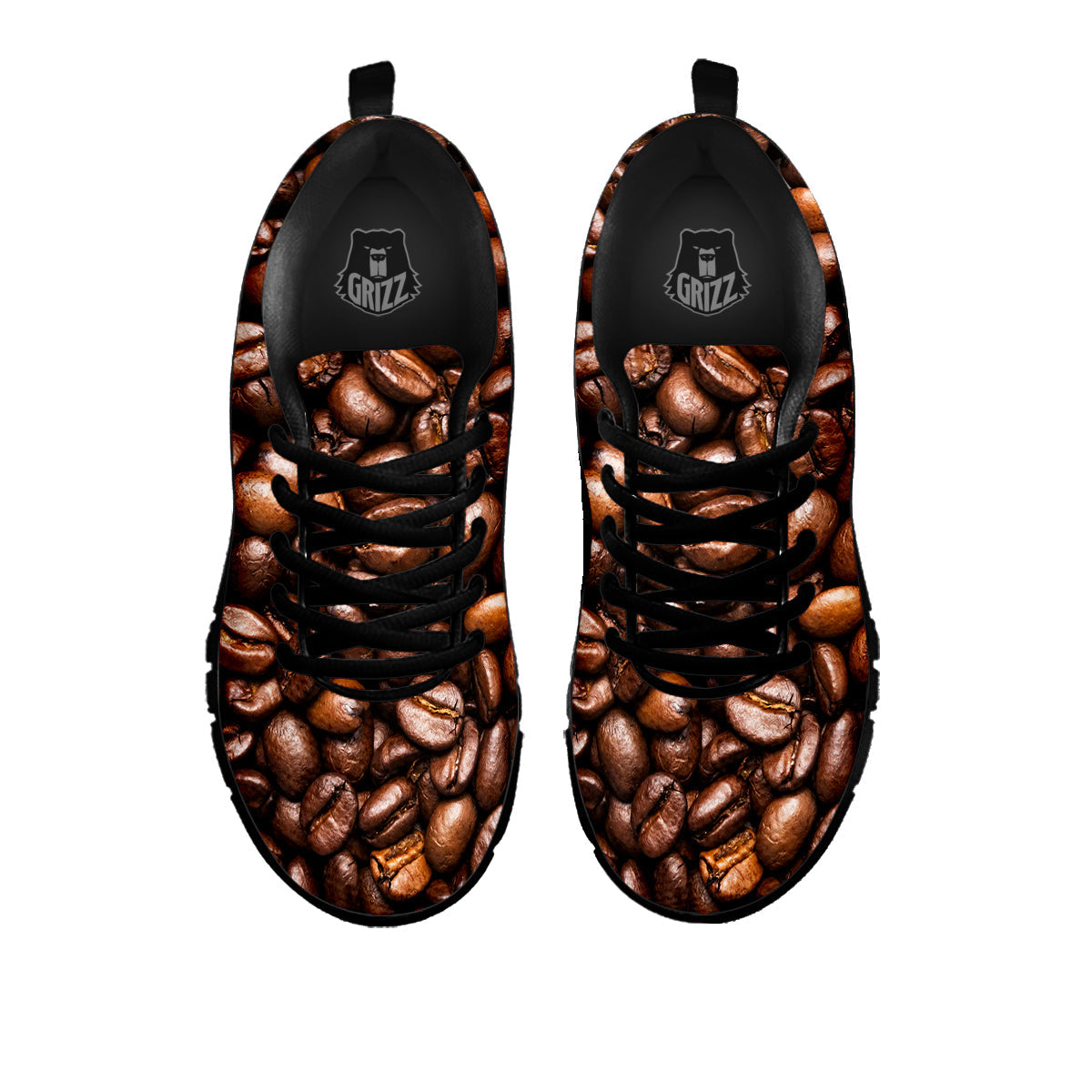 Coffee Beans Print Black Sneaker-grizzshop