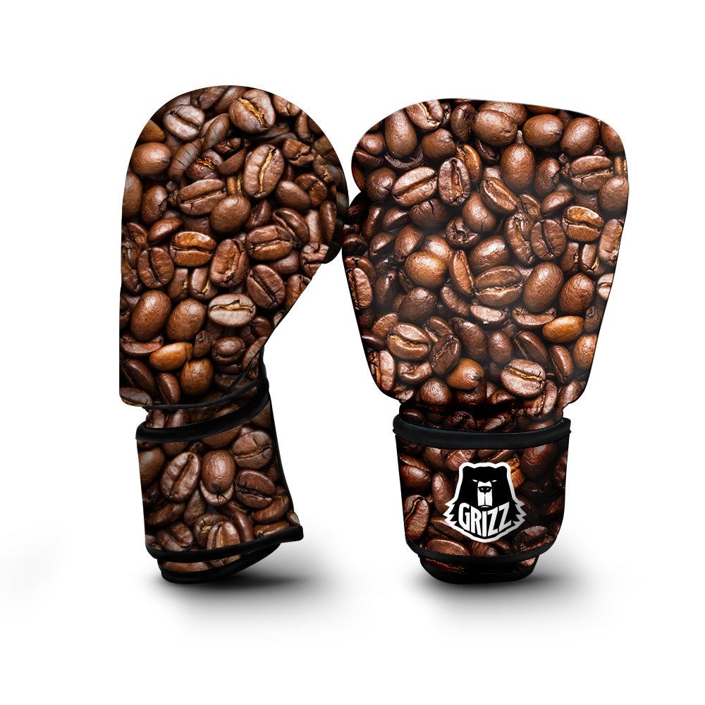 Coffee Beans Print Boxing Gloves-grizzshop