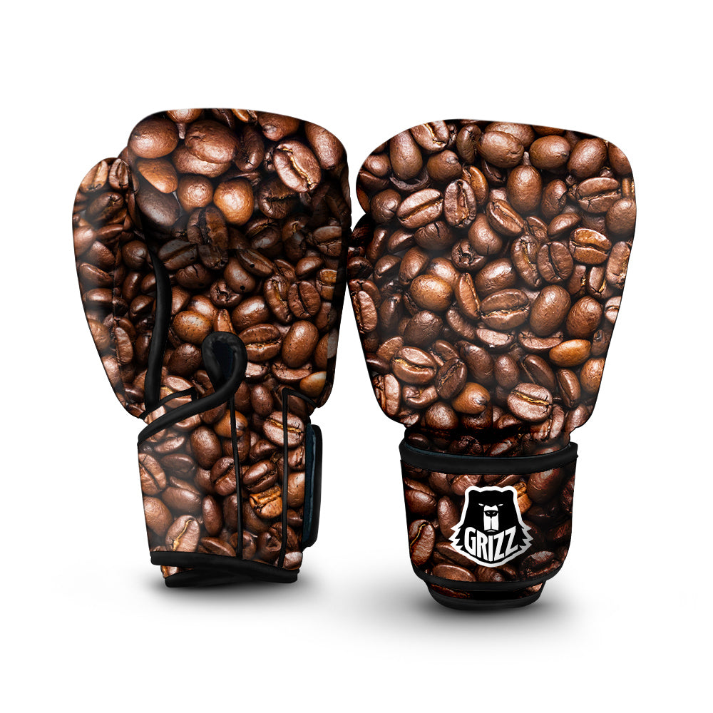 Coffee Beans Print Boxing Gloves-grizzshop