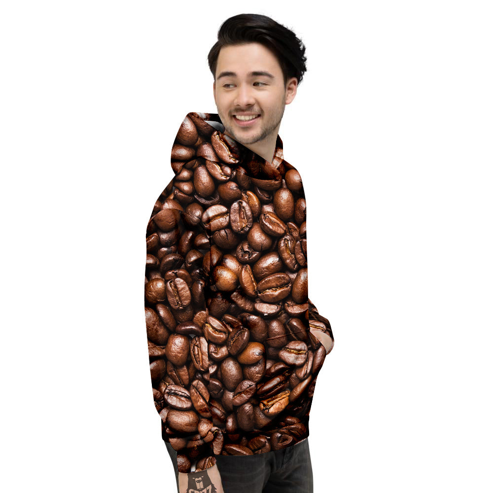 Coffee Beans Print Men's Hoodie-grizzshop