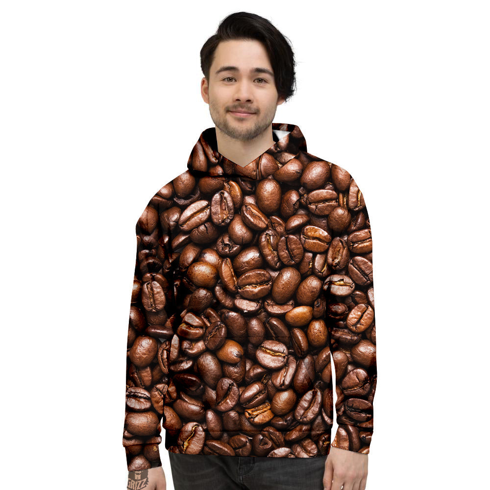 Coffee Beans Print Men's Hoodie-grizzshop