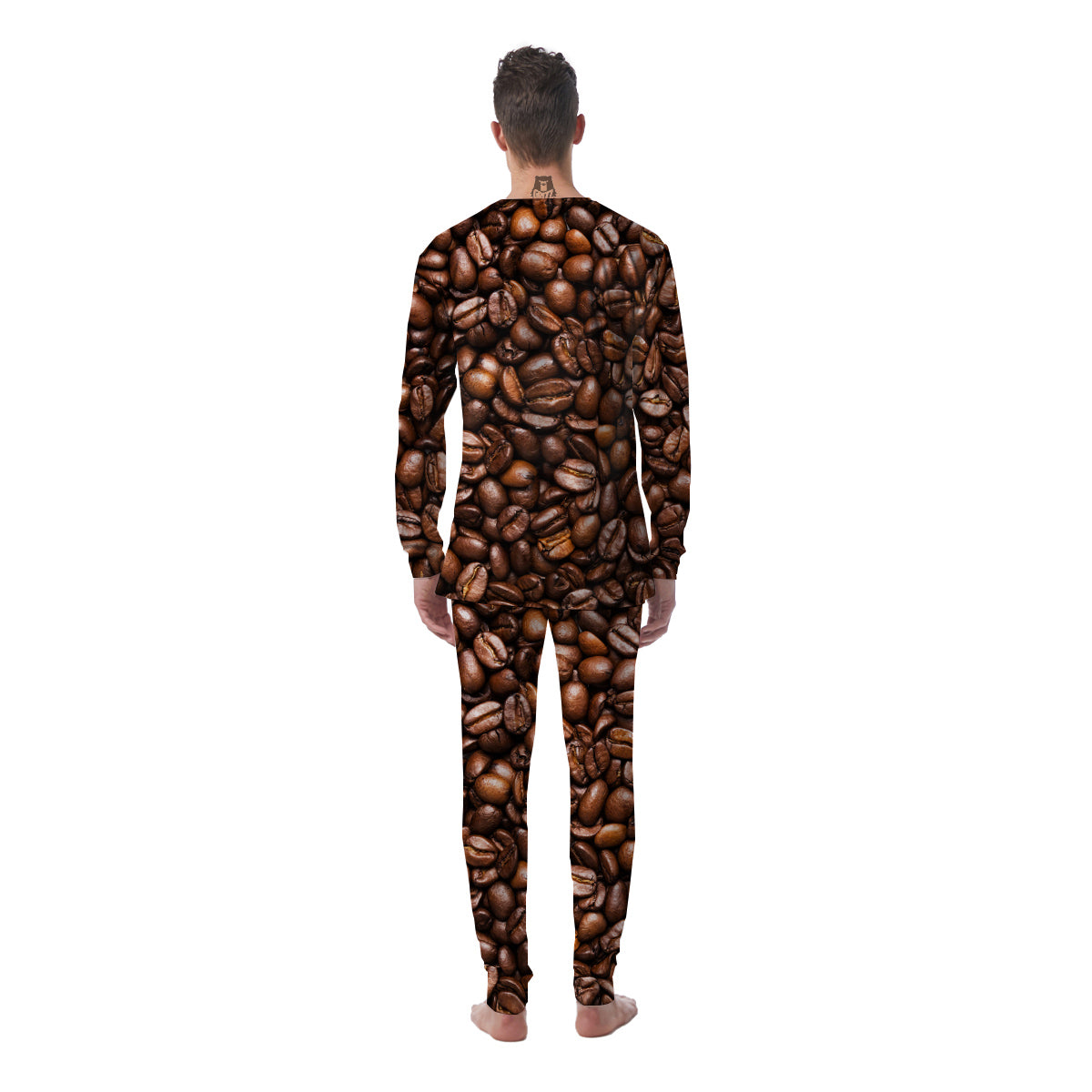 Coffee Beans Print Men's Pajamas-grizzshop
