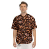 Coffee Beans Print Men's Short Sleeve Shirts-grizzshop