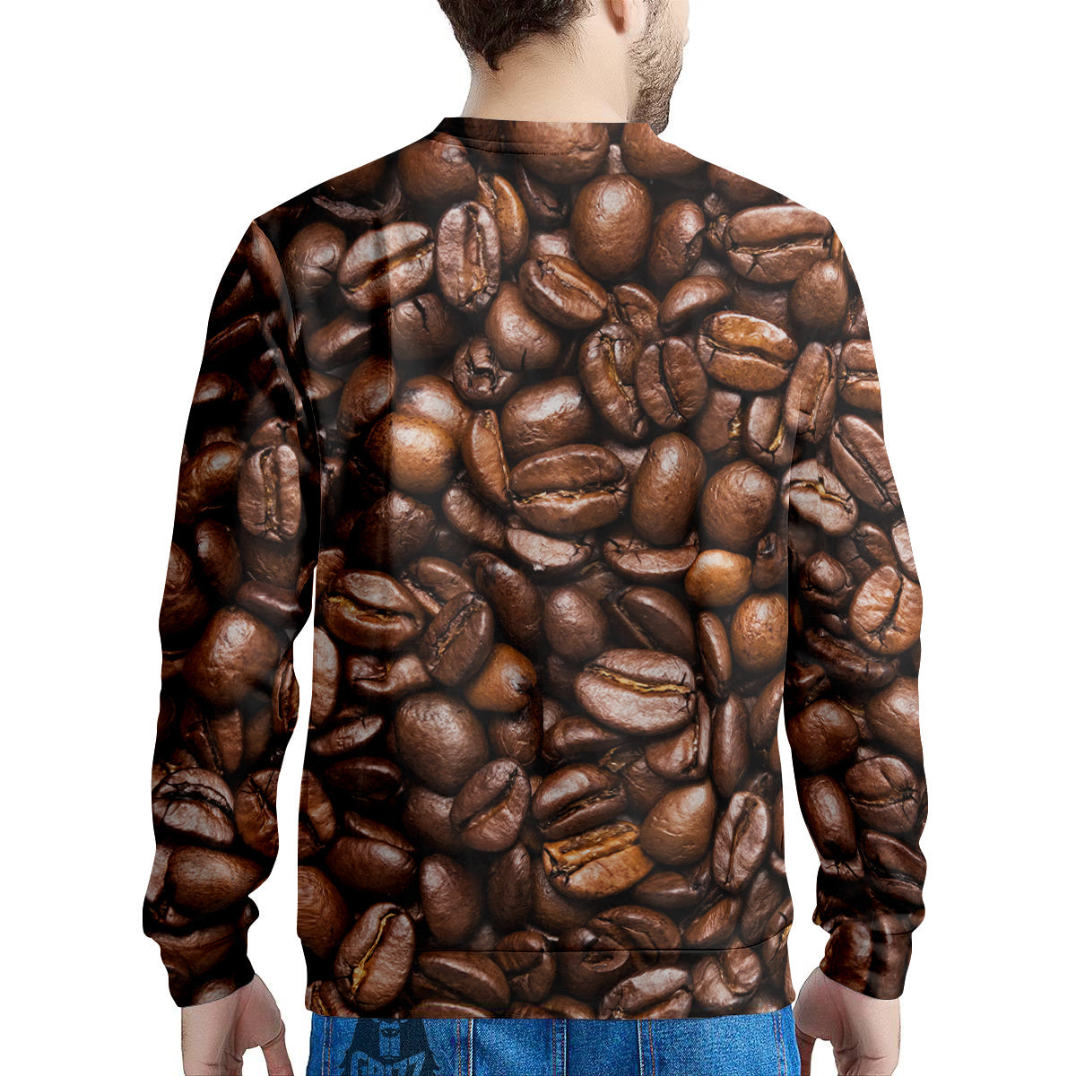 Coffee Beans Print Men's Sweatshirt-grizzshop