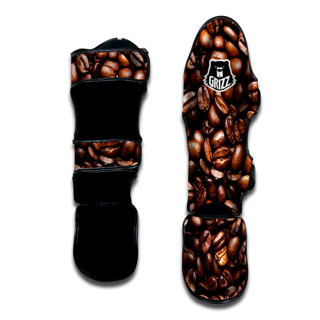 Coffee Beans Print Muay Thai Shin Guards-grizzshop