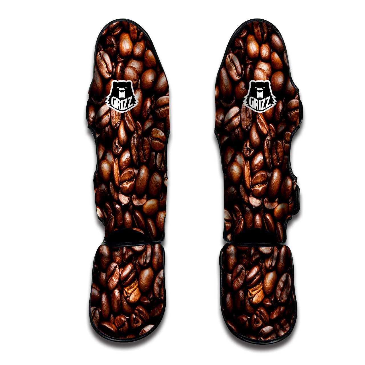 Coffee Beans Print Muay Thai Shin Guards-grizzshop