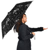 Coffee Black Pattern Print Automatic Foldable Umbrella-grizzshop