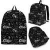 Coffee Black Pattern Print Backpack-grizzshop