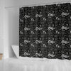 Coffee Black Pattern Print Bathroom Shower Curtain-grizzshop