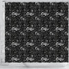 Coffee Black Pattern Print Bathroom Shower Curtain-grizzshop