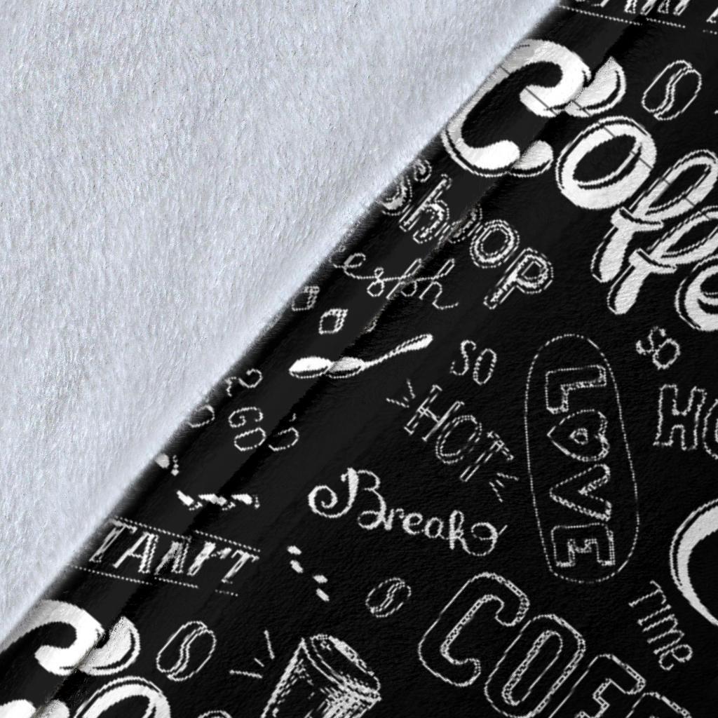 Coffee Black Pattern Print Blanket-grizzshop