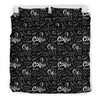 Coffee Black Pattern Print Duvet Cover Bedding Set-grizzshop