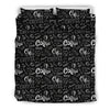 Coffee Black Pattern Print Duvet Cover Bedding Set-grizzshop