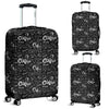 Coffee Black Pattern Print Luggage Cover Protector-grizzshop