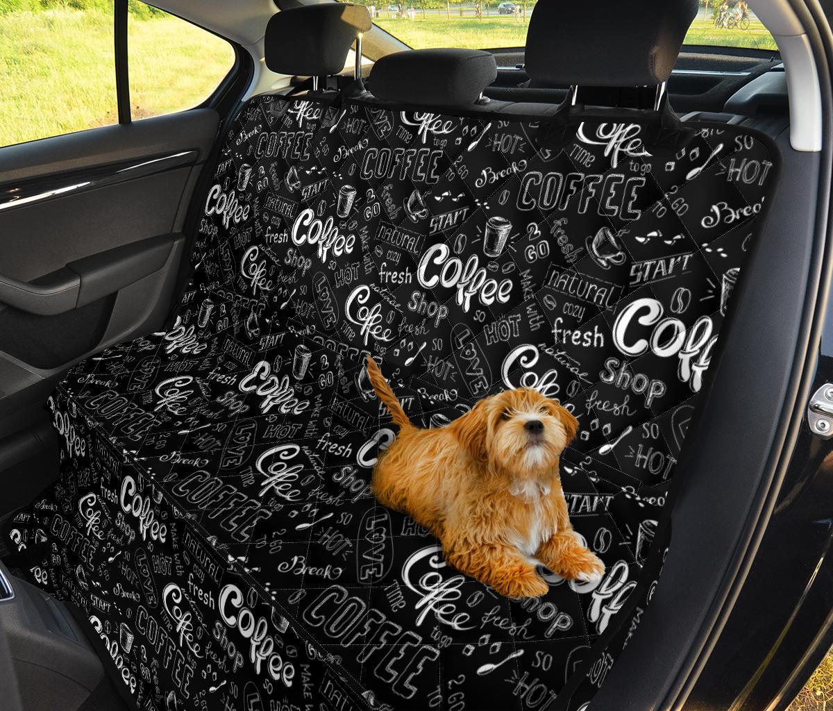 Coffee Black Pattern Print Pet Car Seat Cover-grizzshop