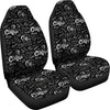 Coffee Black Pattern Print Universal Fit Car Seat Covers-grizzshop