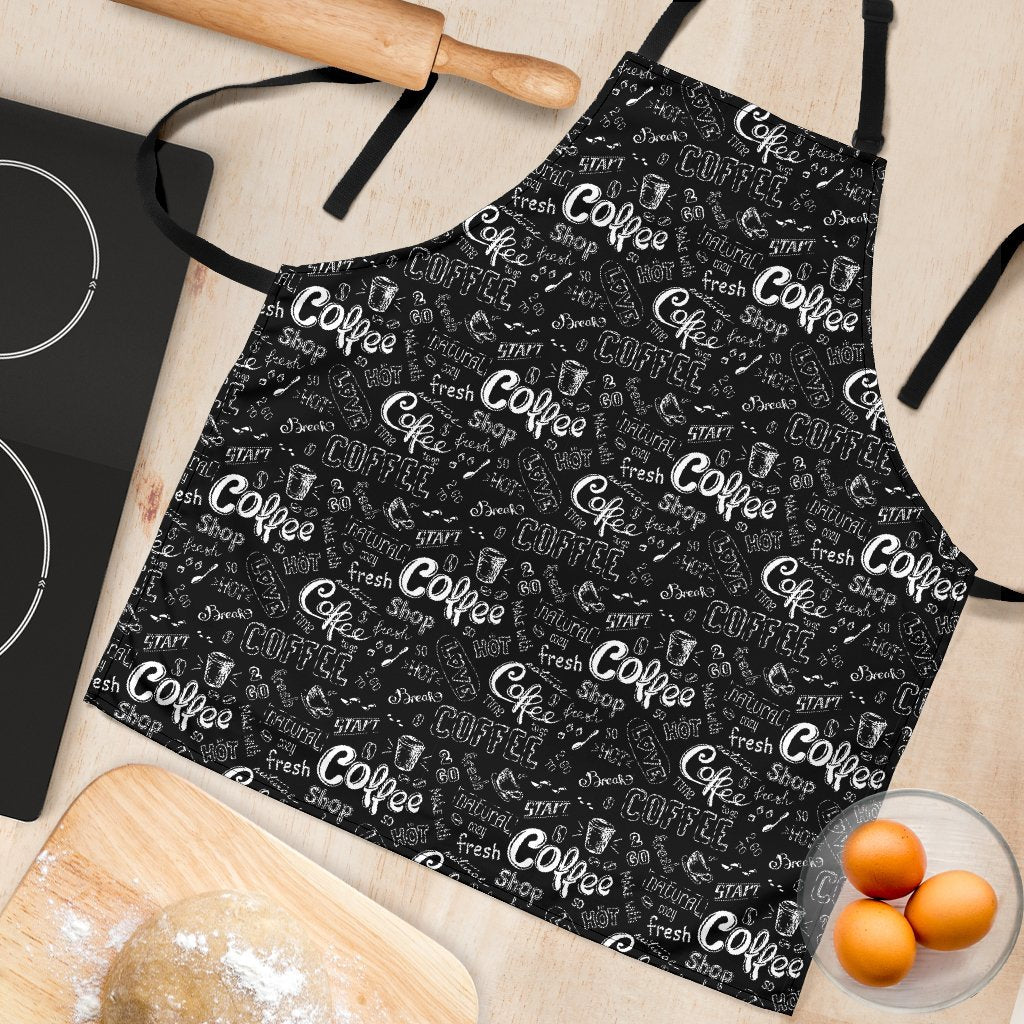 Coffee Black Pattern Print Women's Apron-grizzshop