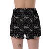 Coffee Black Pattern Print Women's Shorts-grizzshop