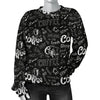 Coffee Black Pattern Print Women's Sweatshirt-grizzshop