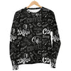 Coffee Black Pattern Print Women's Sweatshirt-grizzshop