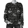 Coffee Black Pattern Print Women's Sweatshirt-grizzshop