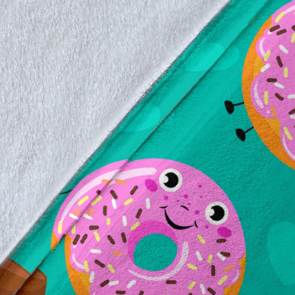 Coffee Donut Pattern Print Blanket-grizzshop