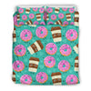 Coffee Donut Pattern Print Duvet Cover Bedding Set-grizzshop