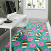 Coffee Donut Pattern Print Floor Mat-grizzshop