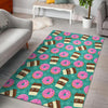 Coffee Donut Pattern Print Floor Mat-grizzshop