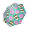 Coffee Donut Pattern Print Foldable Umbrella-grizzshop