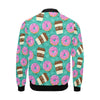 Coffee Donut Pattern Print Men's Bomber Jacket-grizzshop