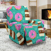 Coffee Donut Pattern Print Recliner Cover-grizzshop