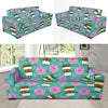 Coffee Donut Pattern Print Sofa Covers-grizzshop