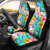 Coffee Donut Pattern Print Universal Fit Car Seat Cover-grizzshop