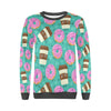 Coffee Donut Pattern Print Women's Sweatshirt-grizzshop