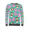 Coffee Donut Pattern Print Women's Sweatshirt-grizzshop