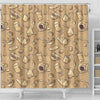 Coffee Pattern Print Bathroom Shower Curtain-grizzshop