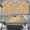 Coffee Pattern Print Car Sun Shade-grizzshop