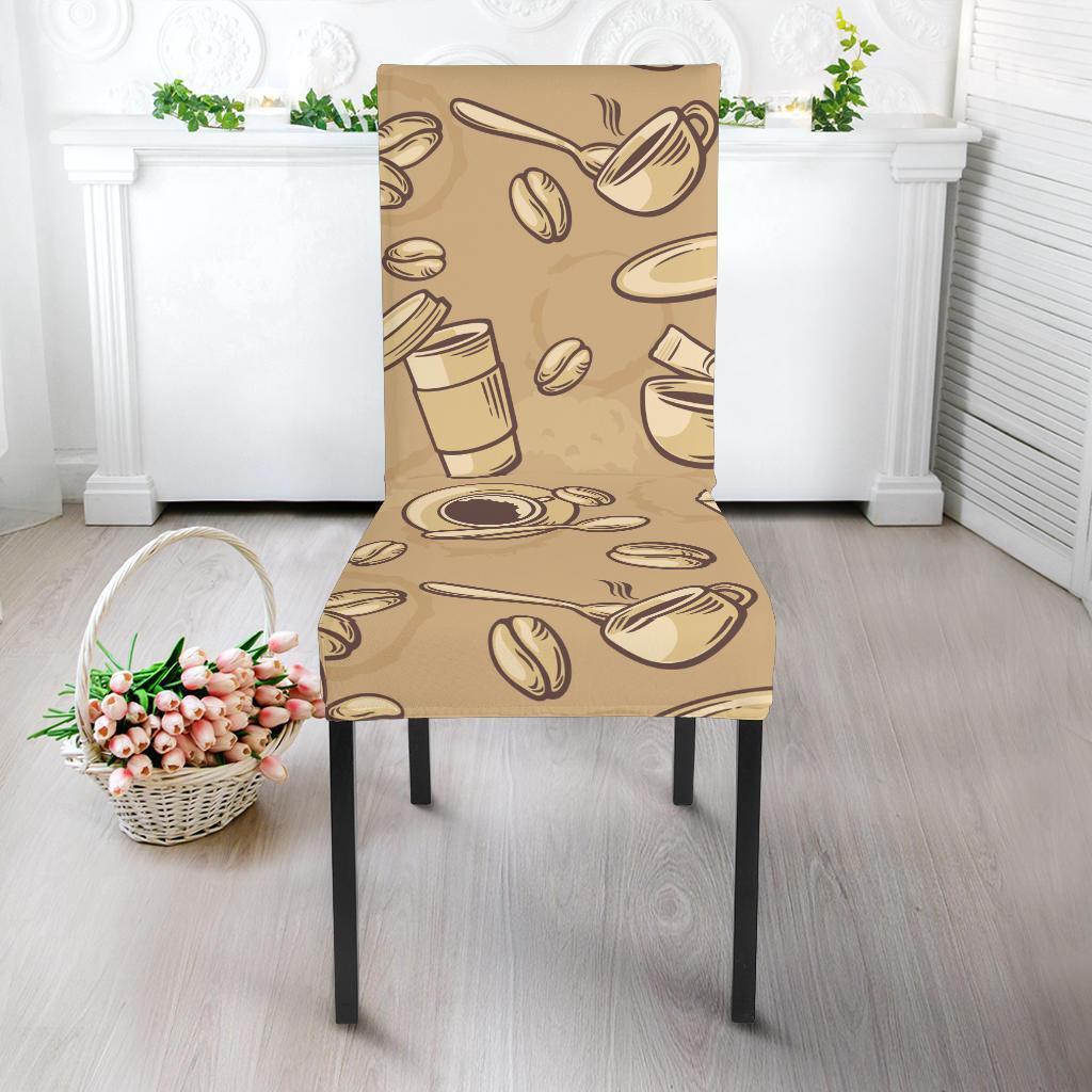 Coffee Pattern Print Chair Cover-grizzshop